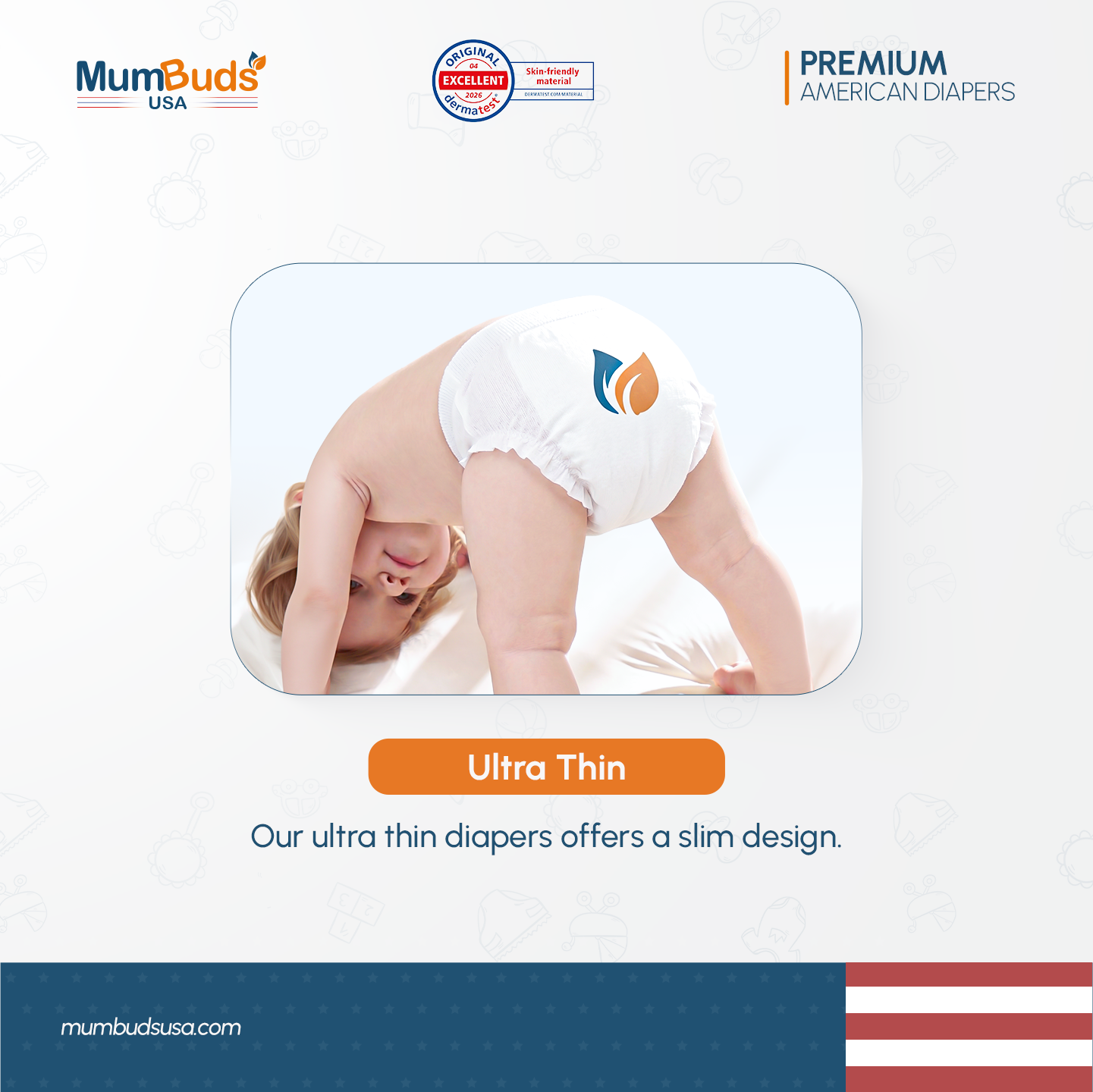 MumBuds USA ZIPLOCK PACK Ultrathin Baby Diapers 5 XL (12-17kg) – 36 pcs Pant Style
