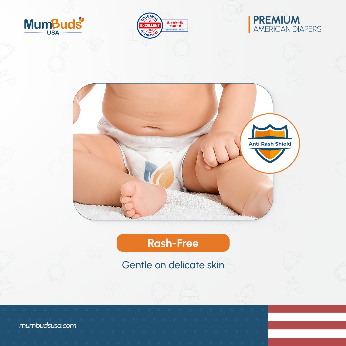 MumBuds USA ZIPLOCK PACK Ultrathin Baby Diapers 3 Medium (7-12kg) – 40 pcs Pant Style