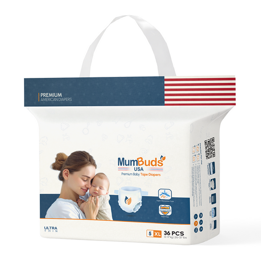 MumBuds USA ZIPLOCK PACK Ultrathin Baby Diapers 5 XL (12–17 kg) – 36 pcs Tape Style
