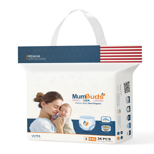 MumBuds USA ZIPLOCK PACK Ultrathin Baby Diapers 6 XXL (16-22 kg) – 34 pcs Pant Style